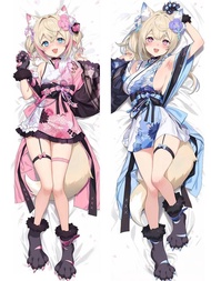 VTuber Fuwawa Mococo Cute Body Dakimakura Cover Anime Double-Sided Printed Kawaii King Pillow Cushio