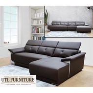 UTL N6350 Lester L shape sofa [Can choose water resistance fabric or Casa Leather] [Free delivery in West Malaysia]