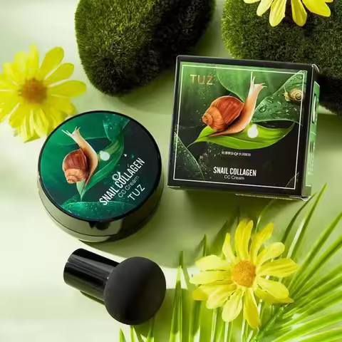 Snail Collagen BB Cream Mushroom Head Air Cushion CC Cream Face Concealer Brightening Moisturizing F
