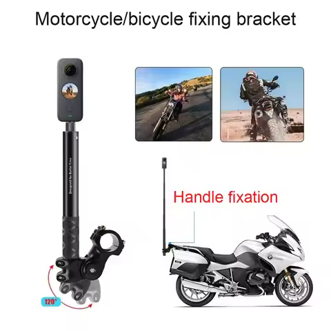 Motorcycle Bike Selfie Stick for INSTA360 X2/X3 Handlebar Mount Camera Bracket 27.9cm-113.5cm Adjust