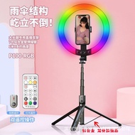 Selfie 33cm Foldable p100-rgb Light Photography Patch Pole Light Live Mobile Phone Beauty Tripod Flo