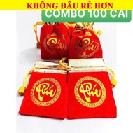 Wholesale 100 Velvet Bags with Drawstring 7 x 9 for Coins, Jewelry, Feng Shui Items