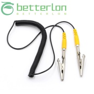 BETTER-LONTIME Coiled Cord, 2mm 180cm / 71" Anti-Static ESD Grounding Cable, Freedom From Tangles Bl