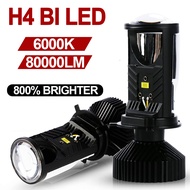 ANMINGPU 1คู่/2ชิ้น H4 ไฟหน้ารถมอเตอร์ ไซค์แบบ ไฟหน้า LED Canbus มินิโปรเจคเตอร์ ไฟติดรถยนต์โปรเจ็คเ