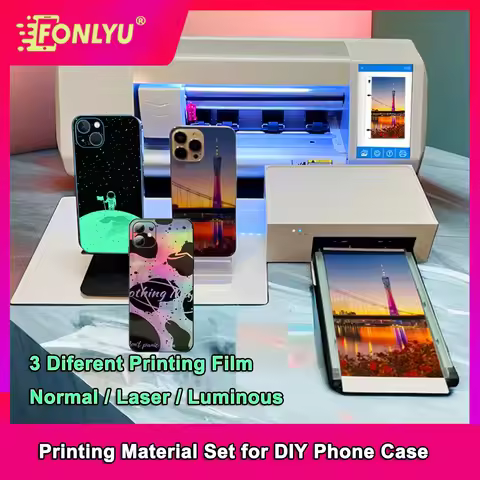 FONLYU Mini Printer Printing Material Set for DIY Transparent Phone Case Customize Color Laser Photo