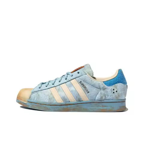 Melting Sadness X Adidas Originals SUPERSTAR Skateboard Shoes Unisex Low Top Clear Blue/Light Beige/
