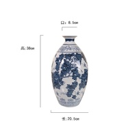 Jingdezhen retro elegant blue and white porcelain ceramic vase decoration model room hotel tea room