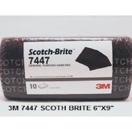 MERAH 3m 7447 Scotch Brite Maroon Red size 6" x 9"