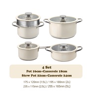[Corelle brand] Corningware Riley Stainless Steel Pot Set 4pcs