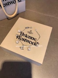 Vivienne Westwood 經典珍珠土星手鏈 銀珍珠 全新