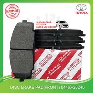 ORIGINAL TOYOTA FRONT BRAKE PAD 04465-26240 HIACE VAN KDH200 DISC BRAKE PAD