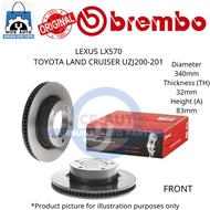 LEXUS LX570 / TOYOTA LAND CRUISER UZJ200 UZJ201 (FRONT) BRAKE DISC ROTOR -BRAND 100% ORIGINAL BREMBO