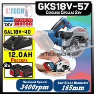 BOSCH GKS18V-57 CORDLESS CIRCULAR SAW C/W 2NOS 12.0AH PROCORE 18V BATTERY AND GAL18V-40 CHARGER (GKS