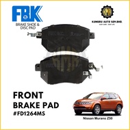 (1@Set) FD1264MS FBK Front Brake Pads Nissan Murano Z50 Z51 2.5 3.5 QR25DE VQ35DE Quets VQ35DE