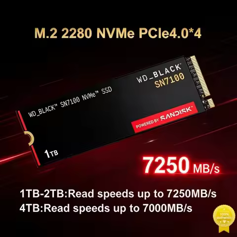 Western Digital WD_BLACK SN7100 M.2 2280 Internal NVMe PCIe4 SSD 4TB Low Latency Solid Drive For Gam