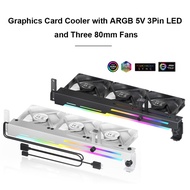 2 in 1 Graphics Card Radiator with 3x80mm Fans 5V 3Pin ARGB RGB LED Graphics Card Holder Graphics Ca