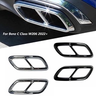 Car Tailpipe Decoration Tail Throat Cover For Mercedes Benz C Class W206 C200 C220 C260 C300 2022 20