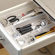 日本inomata 日製可疊式抽屜分隔/鏡櫃用收納盒(寬型)-3入-多色選