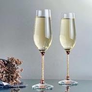 Diamond Glass Rod Champagne Glass Set Crystal Goblet Champagne Wine Glass 2 Pieces Set