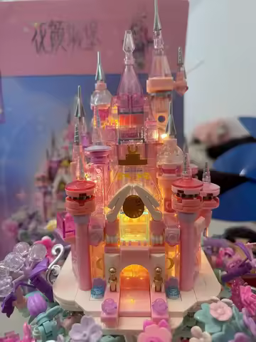 Sembo Block Flower Castle Building Blocks Hand Assembled Butterfly Flower Ornament Home Desktop Deco