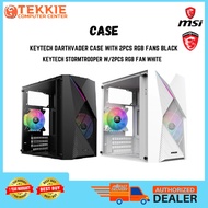 BrandNew Keytech Darthvader Black /Stormtrooper White RGB Flow Tempered MATX Case With 2pcs RGB Fans