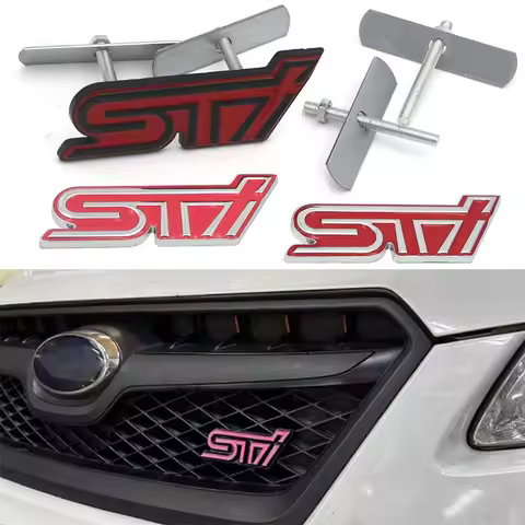 Subaru Impreza WRX STI Customized STI Emblem, Front Grille Emblem, and Metal Rear Tailgate Sticker