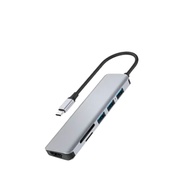 WiWU 731HC 7-in-1 USB-C Hub Adapter – Type-C to HDMI, USB 3.0, SD/TF Card Reader, PD Fast Charging, 