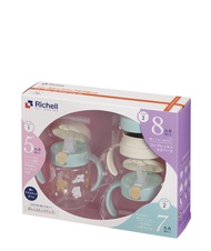 Richell(ริเชล) TLI Mugs!! ชุดเซ็ตแก้วน้ำหัดดูดหลอด 3 สเต็ปรุ่น TLI  (ลายใหม่)