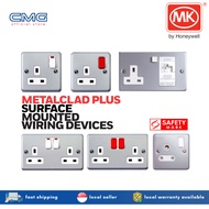 MK Metalclad K-Series 13A Shuttered Heavy Duty Metal Sockets | 1 Gang/ 2 Gang Double Pole Sockets wi