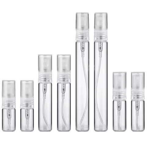 8PCS 10ml 5ml 3ml 2ml Refillable Mini Portable Perfume Bottle Empty Transparent Glass Sample Perfume