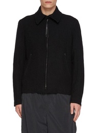 THE VIRIDI-ANNE SIDE ZIPPER STRAP ZIP UP WOOL JACKET