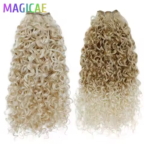 24Inches 120Grams Jerry Kinky Curly Ombre Brown 4# Piano Blond P27/613 SP12/16/613 High Temperature 