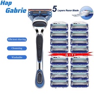 Men's Razor Fusion Pro Power Shaving Shaver Male Face Beard Hair Trimmer 5 Layer Blades Replacement 