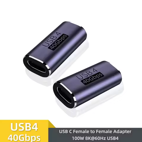 USB4.0 Thunderbolt3 40Gbps Type C Female to Type C Female Coupler Adapter For Super Fast Charger Dat