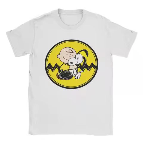 Streetwear Snoopy Charlie T-Shirt For Men Women Cotton Short Sleeve O-neck Summer Clothing