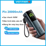 Sạc Dự Phòng AI Thông Minh 20000mAh 165W Vention Sẵn Dây Type-C Màn Hình Thị Mặt Cười AI Cho Nhiều T