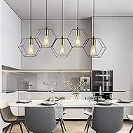 led chandelier hanging lamp geometric metal frame lamp suitable for creative light above the table b