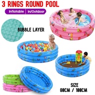 3 Rings Inflatable Swimming Pool Kolam Renang Budak Kolam Mandi budak Renang Bulat 3rings round pool
