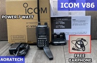 HT ICOM V86 7 watt + Free Headset Earset ORIGINAL Pengganti icom V80