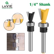 LAVIE 1pc 1/4 Shank Dovetail Joint Router Bit Set with Bearing Woodworking Engraving Bit Milling Cut
