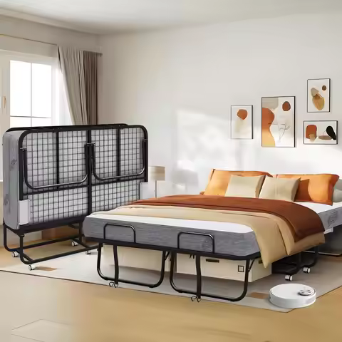 Bed with Mattress Full Size 75 X 54 inch for Adults Extra Large Foldable Rollaway Portable Fold Up G