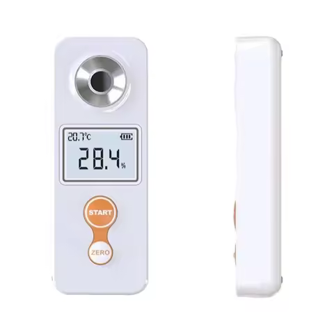 Digital Rechargeable Refractometer 0-53% For Brix Glucose Meter With Backlit LCD Screen ATC For Wine