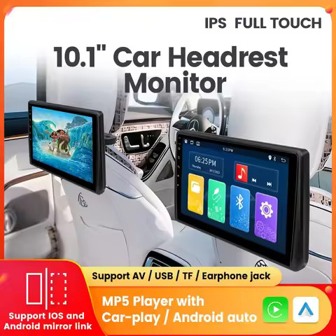 10.1'' IPS Full Touch Car Headrest Monitor Display with Car-play / Android auto Support Mirror link 