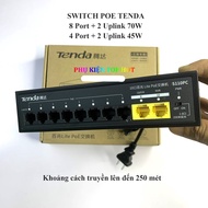 TENDA 5 PoE Switch, 8 PoE ports + 2 Uplink ports 45W 70W
