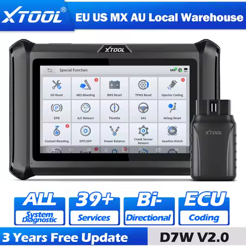 2026 XTOOL D7W OBD2 Scanner Bluetooth Car Diagnostic Tool ECU Coding Key Program FCA FD DOIP Automot