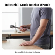 Industrial Grade 72-Tooth Ratchet Wrench 5-Degree Swing Arc 72-Tooth Ratchet Handle Chrome Vanadium 