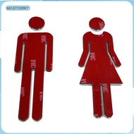 [mojotorw7] A Pair of  WC Door Signs Self- Wall Stickers Toilet Signs Restroom Washroom Signage Plaq
