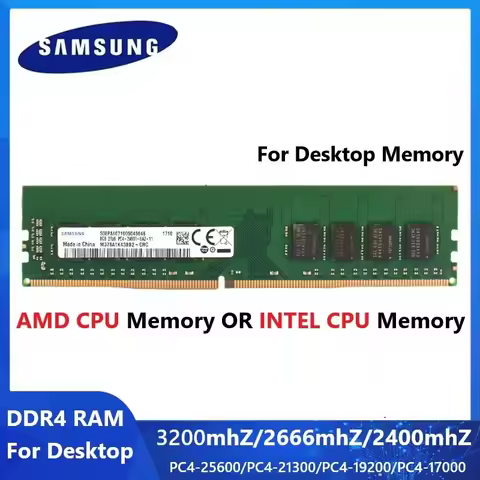 SAMSUNG DDR4 Desktop Memory UDIMM RAM For Intel CPU Or AMD CPU 4GB 8GB 16GB 3200 2666 2400 Ram High 