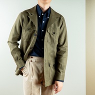 Made to Mature Linen Safari Jacket Overshirt Olive Green - เสื้อซาฟารีแจ๊กเก๊ต สีเขียว