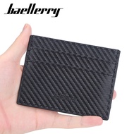 Baellerry New Style Carbon Fiber Men's Card Holder Simple Double-Sided Card Holder Card Holder PU Le